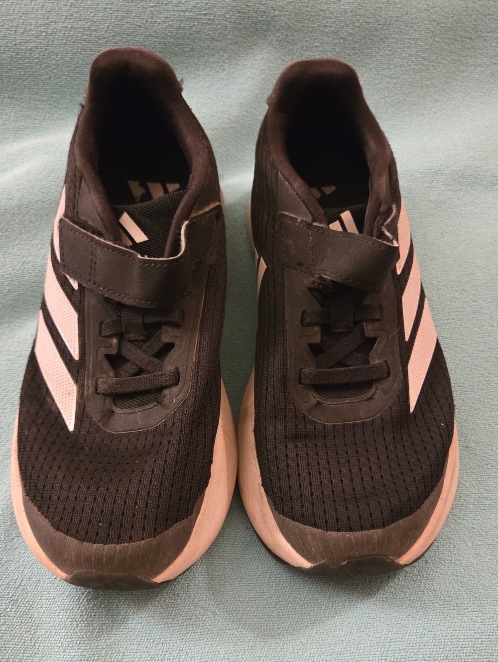 adidas Kids Black Sneakers with White Stripes